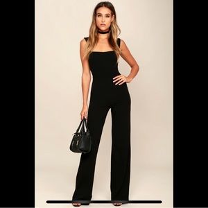 Lulus Enticing Endeavors Jumpsuit Black M